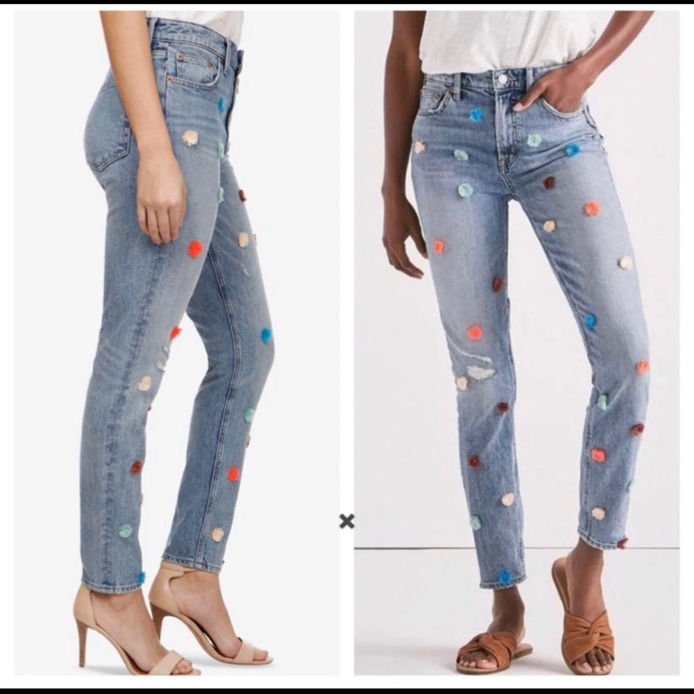 Lucky Brand Bridgette Pompom Skinny Jeans